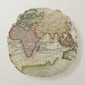 アンティークの世界地図 ラウンドクッション (正面)