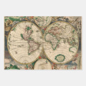 アンティークの世界地図 ラッピングペーパーシート (正面3)
