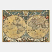 アンティークの世界地図 ラッピングペーパーシート (正面2)