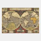 アンティークの世界地図 ラッピングペーパーシート (正面)