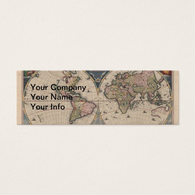 アンティークの世界地図：歴史風刺画 (正面)