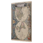 アンティークの世界地図:歴史風刺画 クリップボード (左)