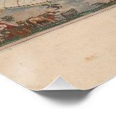 アンティークの世界地図:歴史風刺画 ポスター (コーナー)