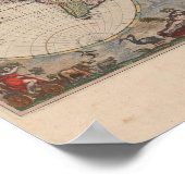 アンティークの世界地図:歴史風刺画 ポスター (角)