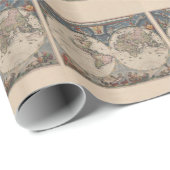アンティークの世界地図:歴史風刺画 ラッピングペーパー (ロールコーナー)