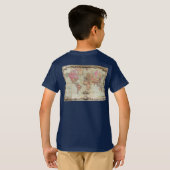 アンティークの世界地図byジョン・コルトン, circa 1854 tシャツ (裏面フル)