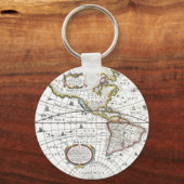 アンティークの世界地図by Hendrik Hondius, 1630 キーホルダー (正面)