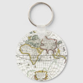 アンティークの世界地図by Hendrik Hondius, 1630 キーホルダー (裏面)