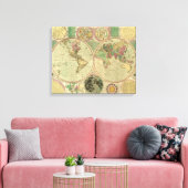 アンティークの世界地図Carington Bowles, circa 1780 キャンバスプリント (インサイチュ (リビング))
