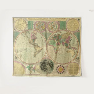 アンティークの世界地図Carington Bowles, circa 1780 タペストリー