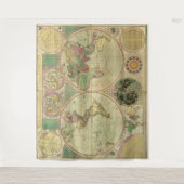アンティークの世界地図Carington Bowles, circa 1780 タペストリー (正面)