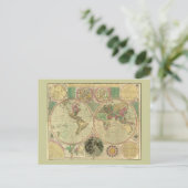 アンティークの世界地図Carington Bowles, circa 1780 ポストカード (スタンド正面)