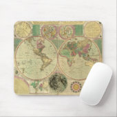 アンティークの世界地図Carington Bowles, circa 1780 マウスパッド (マウス)