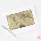 アンティークの世界地図Carington Bowles, circa 1780 長方形シール (封筒)