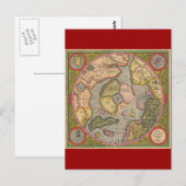 アンティークの北極の地図 ポストカード (正面/裏面)