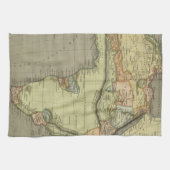 アンティークの古いマップインスパイア キッチンタオル (横)