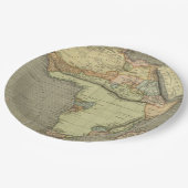 アンティークの古いマップインスパイア ペーパープレート (アングル)