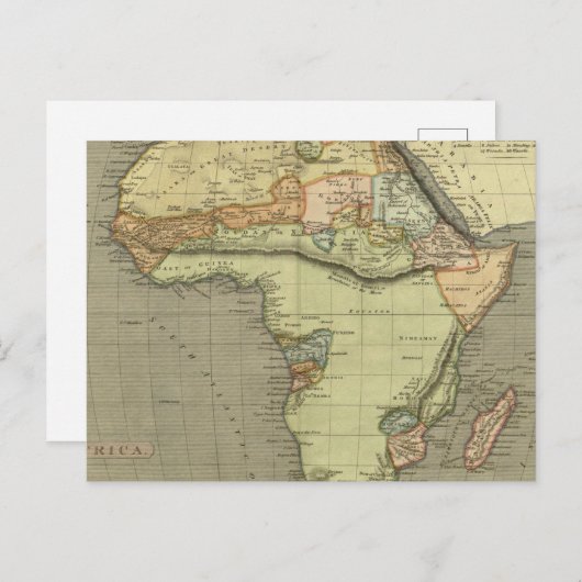 アンティークの古いマップインスパイア ポストカード (正面/裏面)