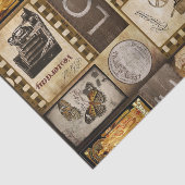 アンティークの古いヴィンテージのコラージュ絵画バター 薄葉紙 (詳細)