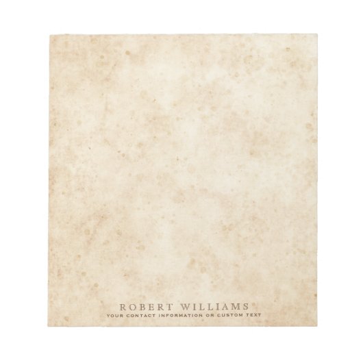 アンティークの古い紙ヴィンテージ羊皮質名 ノートパッド (正面)