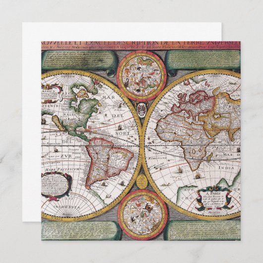 アンティークの古地図にインスパレーションを受けたデザイン（12） (正面/裏面)