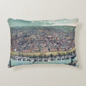 アンティークの地図セントルイス・ミズーリ・ミシシッピ川 アクセントクッション (正面)