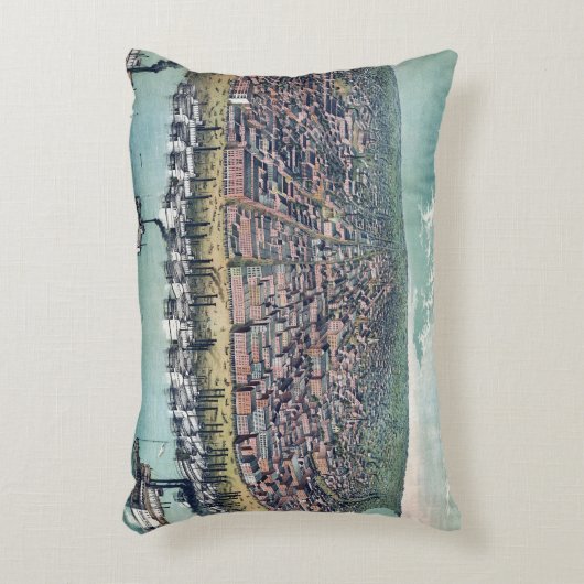 アンティークの地図セントルイス・ミズーリ・ミシシッピ川 アクセントクッション (正面(垂直))