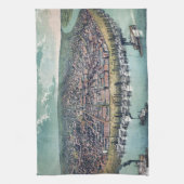 アンティークの地図セントルイス・ミズーリ・ミシシッピ川 キッチンタオル (縦)