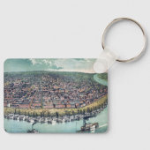 アンティークの地図セントルイス・ミズーリ・ミシシッピ川 キーホルダー (正面)