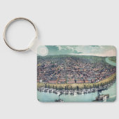 アンティークの地図セントルイス・ミズーリ・ミシシッピ川 キーホルダー (裏面)