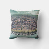 アンティークの地図セントルイス・ミズーリ・ミシシッピ川 クッション (裏面)