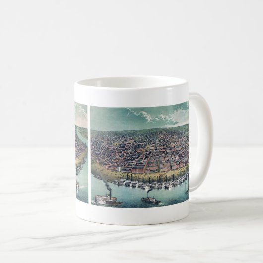アンティークの地図セントルイス・ミズーリ・ミシシッピ川 コーヒーマグカップ (正面右)