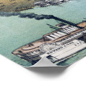 アンティークの地図セントルイス・ミズーリ・ミシシッピ川 ポスター (角)