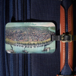 アンティークの地図セントルイス・ミズーリ・ミシシッピ川 ラゲッジタグ