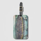 アンティークの地図セントルイス・ミズーリ・ミシシッピ川 ラゲッジタグ (正面縦)