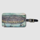 アンティークの地図セントルイス・ミズーリ・ミシシッピ川 ラゲッジタグ (正面横)