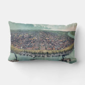 アンティークの地図セントルイス・ミズーリ・ミシシッピ川 ランバークッション (裏面)