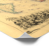 アンティークの地図 – イギリス帝国1850 ポスター (角)