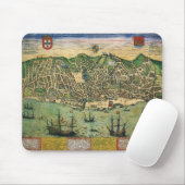 アンティークの地図,リスボンの都市計画,ポルトガル, 1598 マウスパッド (マウス)