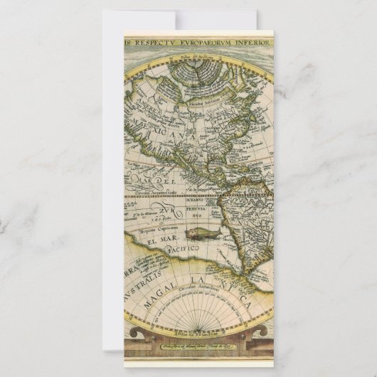 アンティークの地図， 1596, America Sesive Novus Orbis (正面)