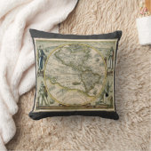 アンティークの地図, 1596, America Sesive Novus Orbis クッション (ブランケット)