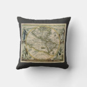 アンティークの地図, 1596, America Sesive Novus Orbis クッション (裏面)