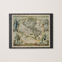 アンティークの地図, 1596, America Sesive Novus Orbis ジグソーパズル
