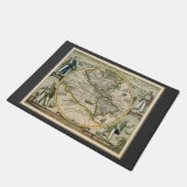 アンティークの地図， 1596, America Sesive Novus Orbis ドアマット (アングル)