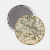 アンティークの地図， 1596, America Sesive Novus Orbis マグネット (正面/裏面)