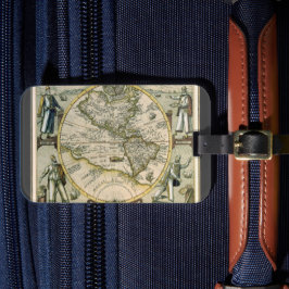 アンティークの地図, 1596, America Sesive Novus Orbis ラゲッジタグ