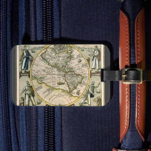 アンティークの地図, 1596, America Sesive Novus Orbis ラゲッジタグ (正面インサイチュ4)