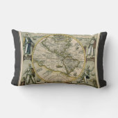 アンティークの地図， 1596, America Sesive Novus Orbis ランバークッション (裏面)