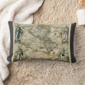 アンティークの地図， 1596, America Sesive Novus Orbis ランバークッション (ブランケット)