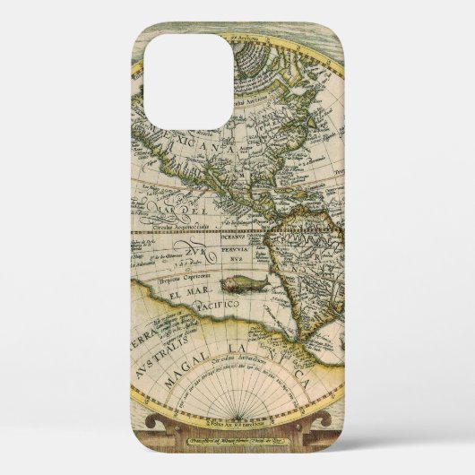 アンティークの地図， 1596, America Sesive Novus Orbis Case-Mate iPhoneケース (裏面)